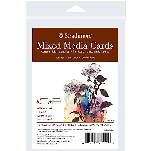 Strathmore 400 Series Mixed Media Karten, Ankündigungsgröße, 8,9 x 12,4 cm, 6 Stück, Umschläge enthalten – individuelle Grußkarten für Hochzeiten, Veranstaltungen, Geburtstage Strathmore 400 Series Mixed Media Karten, Ankündigungsgröße, 8,9 x 12,4 cm, 6 Stück, Umschläge enthalten – individuelle Grußkarten für Hochzeiten, Veranstaltungen, Geburtstage von Strathmore