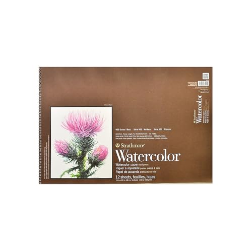 Strathmore 400 Series Wire Bound Watercolor Pad, 140 lb. Cold Press, 15 X 22 inches, White, 12 Sheets (440-4) von Strathmore