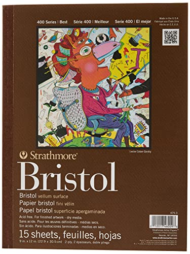Strathmore (475-3 STR-475-3 15 Blatt Bristol Pad Pergamentpapier, 22,9 x 30,5 cm, Weiß, 9"x12" von Strathmore
