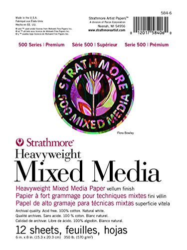 Strathmore 500 Series Heavy Weight Mixed Media, Papier, weiß, 15,2 x 20,3 cm von Strathmore