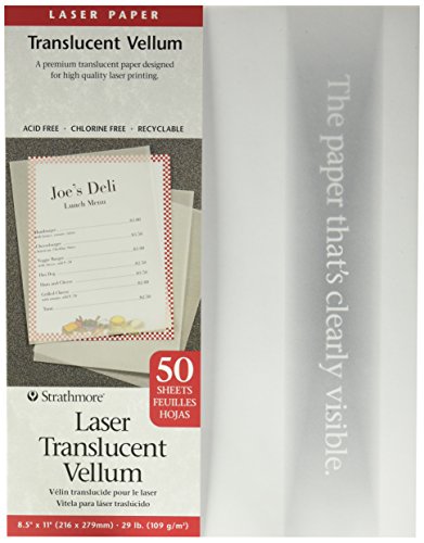 Strathmore 59-854 Laser-Pergamentpapier, 21,6 x 27,9 cm, 50 Blatt, weiß/elfenbeinfarben Strathmore 59-854 Laser-Pergamentpapier, 21,6 x 27,9 cm, 50 Blatt, weiß/elfenbeinfarben von Strathmore