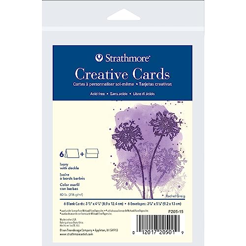 Strathmore Karten, 8,9 x 12,2 cm, kreativ, elfenbeinfarbenes Deckle Strathmore Karten, 8,9 x 12,2 cm, kreativ, elfenbeinfarbenes Deckle von Strathmore