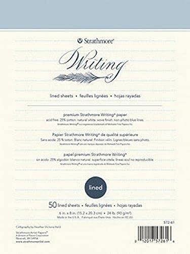 Strathmore Pro-Art Paper Schreibblock, liniert, 15,2 x 20,3 cm, 50 Blatt, 10,9 kg, naturweiß von Strathmore