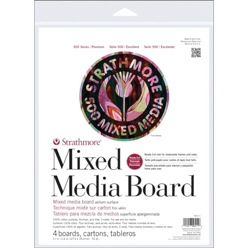 Strathmore (564-11 500 Series Mixed Media Board, Pergamentpapier, 27,9 x 35,6 cm, 4 Blatt von Strathmore