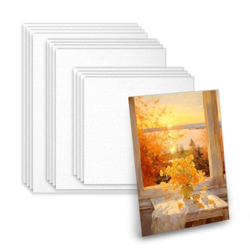 Strehknewen 12 Stück Malkarton Leinwand Set – (20x20cm,20x25cm,20x30cm)– Vorgespannte Weiße Leinwände 3 mm dick – Für Acrylfarben, Ölmalerei und DIY Projekte von Strehknewen