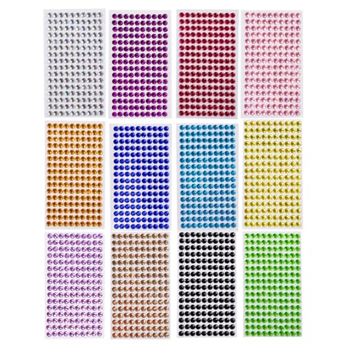 Strehknewen 3120 Stück Glitzersteine Selbstklebend, 12 Farben 6mm Strasssteine für Gesicht, Nageldekoration, Basteln und Kinderhandwerk, Glitzer Schmucksteine für Make-up und Dekorationen Strehknewen 3120 Stück Glitzersteine Selbstklebend, 12 Farben 6mm Strasssteine für Gesicht, Nageldekoration, Basteln und Kinderhandwerk, Glitzer Schmucksteine für Make-up und Dekorationen von Strehknewen