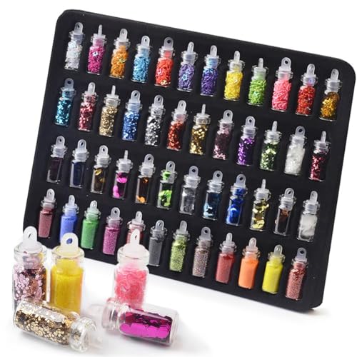 Strehknewen 48 Farben Glitzerpulver Set,Glitzer basteln,Glitzer deko, Chunky Glitter für Make-up, DIY Basteln, Nail Art, Karten, Party und Musikfestival Strehknewen 48 Farben Glitzerpulver Set,Glitzer basteln,Glitzer deko, Chunky Glitter für Make-up, DIY Basteln, Nail Art, Karten, Party und Musikfestival von Strehknewen