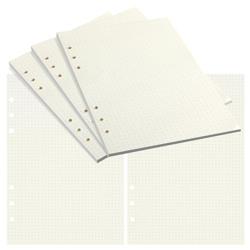 Strehknewen A5 Nachfüllpapier, 3er Pack (insgesamt 135 Blatt), 6-Loch Dotted Papier für Ringbuch – Einlagen zum Schreiben, Zeichnen & Bullet Journaling von Strehknewen