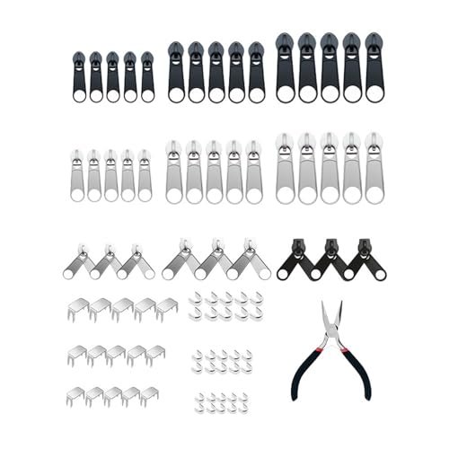 Strehknewen Reißverschluss Reparatur Set 85-teilig – Ersatz Zipper & Schieber für Jacken, Rucksäcke, Zelte, Mäntel, Taschen – inkl. Zange & Stopper – Reißverschluss Kit in 3 Größen, universal Strehknewen Reißverschluss Reparatur Set 85-teilig – Ersatz Zipper & Schieber für Jacken, Rucksäcke, Zelte, Mäntel, Taschen – inkl. Zange & Stopper – Reißverschluss Kit in 3 Größen, universal von Strehknewen
