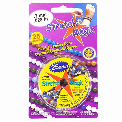 Pepperell Elastische Schnur für magische Perlen, Perlen, transparent, Perlschwarz, 5 m, 25 m, 100 m, 0,5 mm, 0,6 mm, 0,7 mm, 0,8 mm, 1 mm Durchmesser Pepperell Elastische Schnur für magische Perlen, Perlen, transparent, Perlschwarz, 5 m, 25 m, 100 m, 0,5 mm, 0,6 mm, 0,7 mm, 0,8 mm, 1 mm Durchmesser von Stretch Magic
