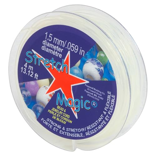 Stretch Magic Perlen- und Schmuckkordel, stark und dehnbar, leicht zu Knoten, klare Farbe, 1,5 mm Durchmesser, 4 m Spule, elastische Schnur zur Herstellung von Perlenschmuck Stretch Magic Perlen- und Schmuckkordel, stark und dehnbar, leicht zu Knoten, klare Farbe, 1,5 mm Durchmesser, 4 m Spule, elastische Schnur zur Herstellung von Perlenschmuck von Stretch Magic