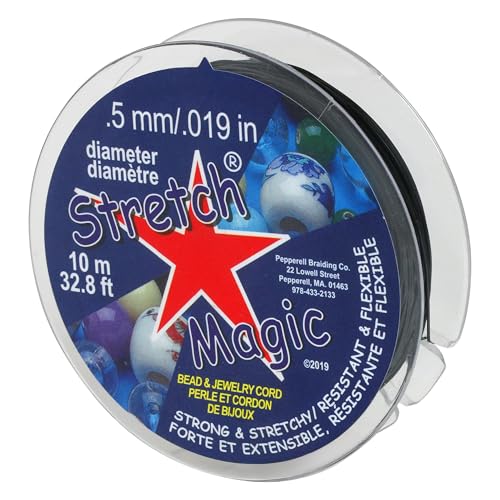 Stretch Magic Elastische Perlenschnur, schwarz, 0,5 mm Durchmesser, 10 m – leicht zu Knoten, Starke und Dehnbare Schnur für die Herstellung von Perlenschmuck Stretch Magic Elastische Perlenschnur, schwarz, 0,5 mm Durchmesser, 10 m – leicht zu Knoten, Starke und Dehnbare Schnur für die Herstellung von Perlenschmuck von Stretch Magic