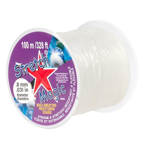 Stretch Magic Elastische Perlenschnur, transparent, 0,8 mm Durchmesser, 100 m – leicht zu knoten, starke und dehnbare Schnur für die Herstellung von Perlenschmuck Stretch Magic Elastische Perlenschnur, transparent, 0,8 mm Durchmesser, 100 m – leicht zu knoten, starke und dehnbare Schnur für die Herstellung von Perlenschmuck von Stretch Magic
