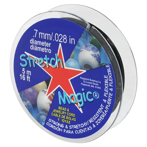 Stretch Magic SM07BK5 Perlenschnur, Polyurethan, Schwarz, 0.7 mm von Stretch Magic
