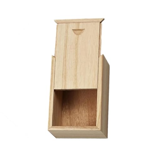 Holz-Schiebebox 12,4 x 8,3 x 7,7 cm, Holzschachtel, Schiebe-Schubladenbox zum Basteln, Aufbewahrungsbox zum Dekorieren, Holz-Schmuckkästchen, Naturholz, Schreibtisch-Organizer von Streysisl