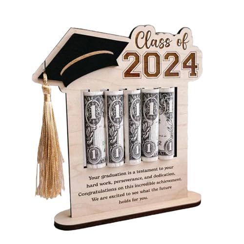 Streysisl Abschlussgeldbörse aus Holz für den Abschluss 2024, kreative Geldbörse für Absolventen | Graduierung Kartenbox aus Holz 2024, von Streysisl