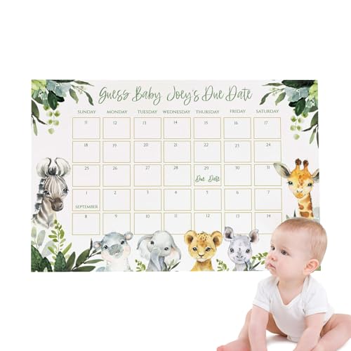 Streysisl Baby Fälligkeitsdatum Kalender Fälligkeitsdatum Vorhersage Lustiges Duschspiel Kalender Schild Gedenkfälligkeitsdatum Babykalender Schild Geburtsdatum Spielkalender für Familien von Streysisl