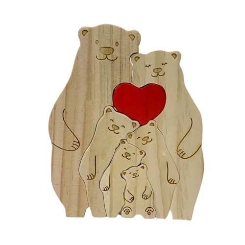 Streysisl Bärendekorationen für Schlafzimmer, Bärenschreibtisch, Dekoration aus Holz, Cartoon-Herzen, dekorative Ornamente für Schreibtischpuzzle, künstlerische Dekoration für Kamin, Streysisl Bärendekorationen für Schlafzimmer, Bärenschreibtisch, Dekoration aus Holz, Cartoon-Herzen, dekorative Ornamente für Schreibtischpuzzle, künstlerische Dekoration für Kamin, von Streysisl