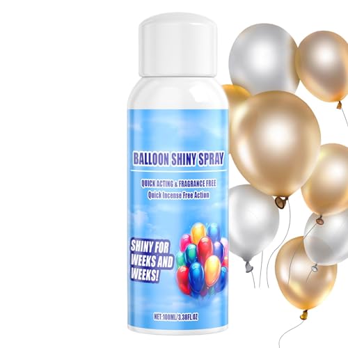 Streysisl Ballon-Spray, Hochglanz-Spray, Ballon-Spray, glänzend, 4,58 oz, damit die Ballons glänzen, wasserfestes Glanzspray für Luftballons mit Glitzer-Finish, Effekt Streysisl Ballon-Spray, Hochglanz-Spray, Ballon-Spray, glänzend, 4,58 oz, damit die Ballons glänzen, wasserfestes Glanzspray für Luftballons mit Glitzer-Finish, Effekt von Streysisl