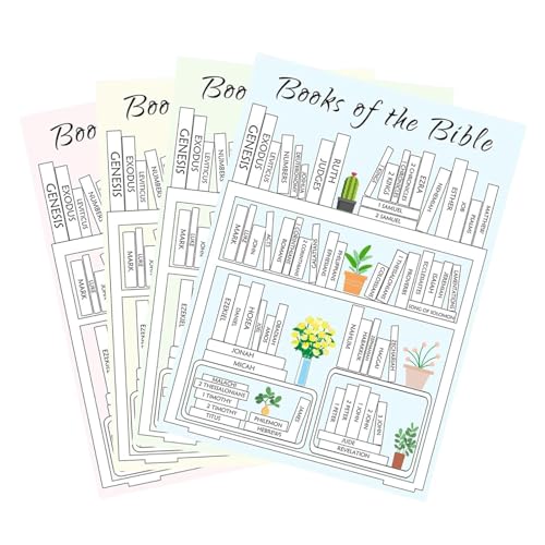 Streysisl Books of the Bible Armaturenbrett-Aufkleber, 4 x christliche Bücher der Bibel Lese-Tracker, Armaturenbrett-Aufkleber, Schriftstudium für Damen und Herren von Streysisl