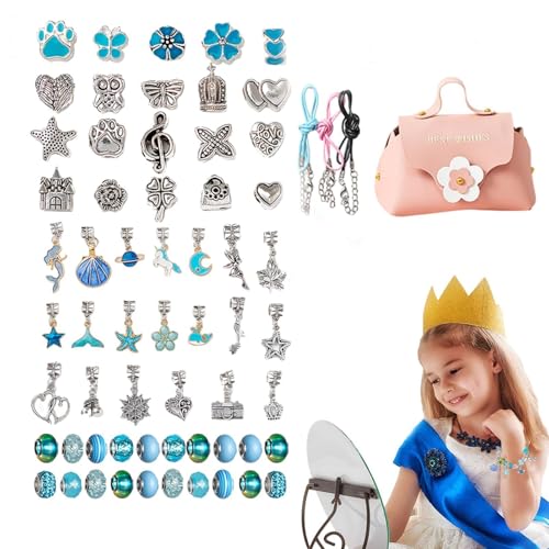 Streysisl Charm-Armband-Bastelset | Armband-Schnurhersteller-Set, handgefertigtes Schmuckherstellungszubehör, Schmuck-Perlen-Set mit Aufbewahrungstasche, Kinder-Perlen-Bastelset zum Basteln von Streysisl