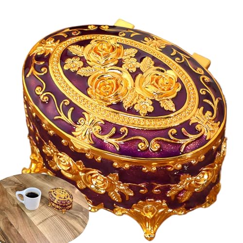Streysisl Europäische Schmuckschatulle – Europäische Blumenbox – dekorativer Schmuck-Organizer mit Deckel für Ohrringe, Halsketten, Ringe Streysisl Europäische Schmuckschatulle – Europäische Blumenbox – dekorativer Schmuck-Organizer mit Deckel für Ohrringe, Halsketten, Ringe von Streysisl