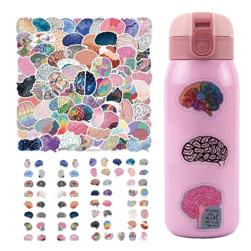 Streysisl Gehirn-Aufkleber, wasserdicht, bunt, ästhetische Aufkleber für Scrapbooking, Laptop, Skateboard, Wasserflaschen, Computer, Telefon von Streysisl
