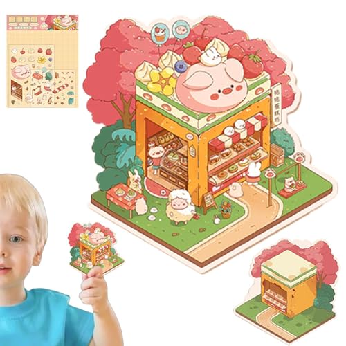 Streysisl Hausaufkleber, kreative Miniatur, 3D-Effekt, Laptop-Aufkleber, Scrapbooking-Dekorationswerkzeug, Handy-Hüllen-Aufkleber für Kinder und Erwachsene Streysisl Hausaufkleber, kreative Miniatur, 3D-Effekt, Laptop-Aufkleber, Scrapbooking-Dekorationswerkzeug, Handy-Hüllen-Aufkleber für Kinder und Erwachsene von Streysisl