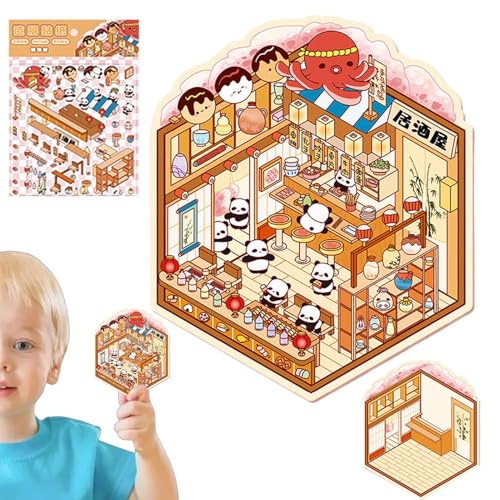 Streysisl Hausaufkleber zum Selbermachen, Cartoon-Haus-Aufkleber, 3D-Effekt, Cartoon-Landschaftsbau, Abziehbilder für Kinder und Erwachsene, Scrapbooking-Dekorationswerkzeug Streysisl Hausaufkleber zum Selbermachen, Cartoon-Haus-Aufkleber, 3D-Effekt, Cartoon-Landschaftsbau, Abziehbilder für Kinder und Erwachsene, Scrapbooking-Dekorationswerkzeug von Streysisl