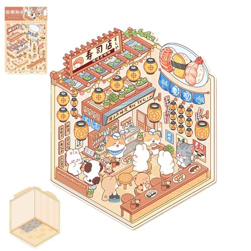 Streysisl Hausaufkleber zum Selbermachen – Cartoon-Haus-Aufkleber, 3D-Effekt, Scrapbooking-Dekorationswerkzeug, kleine Raum-Landschaftsgestaltung Aufkleber für Kinder Streysisl Hausaufkleber zum Selbermachen – Cartoon-Haus-Aufkleber, 3D-Effekt, Scrapbooking-Dekorationswerkzeug, kleine Raum-Landschaftsgestaltung Aufkleber für Kinder von Streysisl