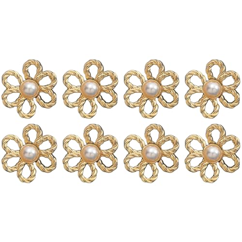 Streysisl Jeans-Taillenspanner – Blumenknopfnadeln, 8er-Set, abnehmbare, verstellbare Hosenverschluss-Schnalle für Taillenformung, Freizeitkleidung, Mode-Accessoire von Streysisl