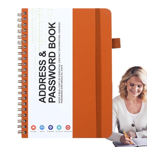 Streysisl Kleine Passwortbücher für Senioren, tragbares Passwort-Organizer, Notizbuch, kompaktes Spiralnotizbuch für Verwandte, Freunde oder Kollegen Streysisl Kleine Passwortbücher für Senioren, tragbares Passwort-Organizer, Notizbuch, kompaktes Spiralnotizbuch für Verwandte, Freunde oder Kollegen von Streysisl