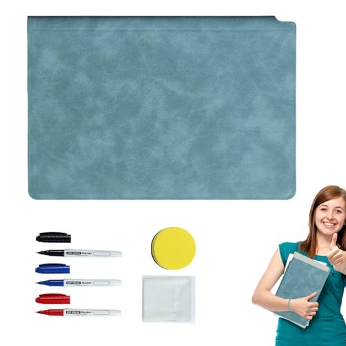 Streysisl Löschbarer Notizblock, abwischbares Notizbuch, tragbares, trockenes Whiteboard, radierbar, A5, wiederverwendbares Whiteboard mit 3 farbigen Markerstiften für Meetings und Zuhause von Streysisl