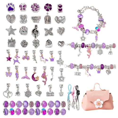 Streysisl Perlenarmband-Bastelset, Schmuckherstellungszubehör, buntes Perlenarmband-Set, Schmuck-Perlen-Set mit Aufbewahrungstasche, Kinder-Perlen-Bastelset zum Basteln von Streysisl