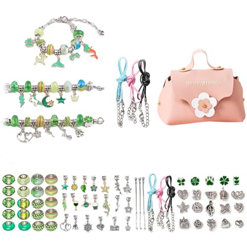 Streysisl Perlenarmband-Bastelset – Armband-Schnurhersteller-Set, handgefertigtes Schmuckherstellungszubehör, Schmuck-Perlen-Set mit Aufbewahrungstasche, Kinder-Perlen-Bastelset zum Basteln von Streysisl