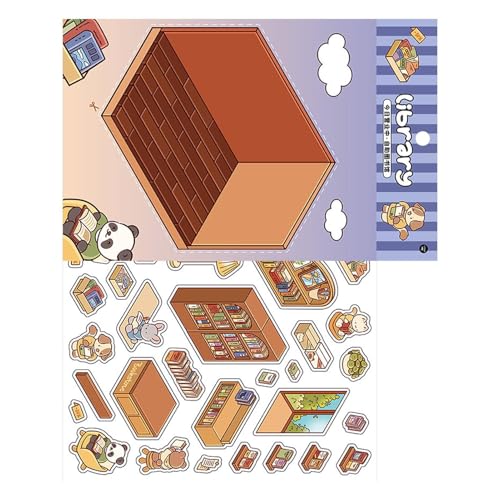 Streysisl Scrapbook Stickers, Visual Stacking Stereo Cabin Stickers, Make Your Own Flower Room Library Cartoon Scene Stickers for Scrapbooking, Crafts Streysisl Scrapbook Stickers, Visual Stacking Stereo Cabin Stickers, Make Your Own Flower Room Library Cartoon Scene Stickers for Scrapbooking, Crafts von Streysisl