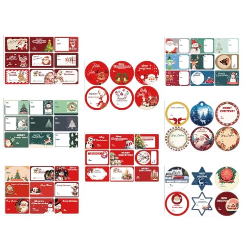 Streysisl Weihnachtsaufkleber, 8 x selbstklebende Etikettieraufkleber, Frohe Weihnachten, Weihnachts-Etiketten, Dekoration, Wasserflaschen-Aufkleber für Notizbuch Streysisl Weihnachtsaufkleber, 8 x selbstklebende Etikettieraufkleber, Frohe Weihnachten, Weihnachts-Etiketten, Dekoration, Wasserflaschen-Aufkleber für Notizbuch von Streysisl