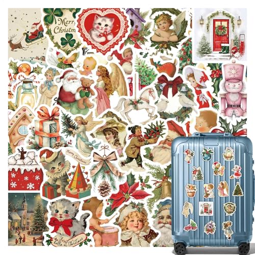 Streysisl Weihnachtsaufkleber zum Basteln, 50 x Wasserflaschen-Aufkleber, Weihnachtsaufkleber für Kinder und Erwachsene, niedliche Aufkleber für Wasserflaschen, Partys, Gastgeschenke Streysisl Weihnachtsaufkleber zum Basteln, 50 x Wasserflaschen-Aufkleber, Weihnachtsaufkleber für Kinder und Erwachsene, niedliche Aufkleber für Wasserflaschen, Partys, Gastgeschenke von Streysisl