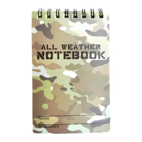 Streysisl Wetterfestes Notizbuch, Notizblöcke, Memoblöcke, wasserdichter Notizblock für Regen, Camouflage, PVC, Notizblöcke, Tagebuch, Notizblock von Streysisl