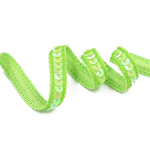 Strhopelove Paillettenband Farbiges Pailletten Band für Bastelprojekte Tanzbekleidungen Dekorationen 12 mm Breites 25 m Länge (Grün) von Strhopelove