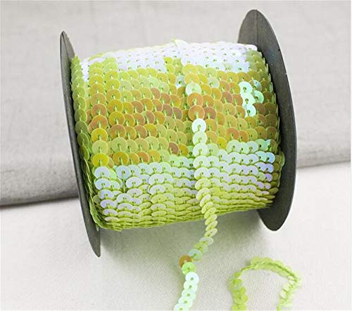 Paillettenband Pailletten Glänzendes Handwerk Ordnungsrolle Hochzeit Dekorationen DIY Kleidung und Schmuck 90m*6mm (Hellgrün) von Strhopelove
