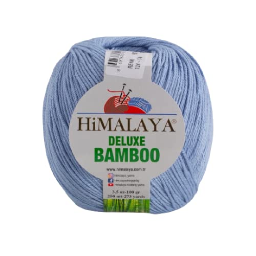 Strickfein Himalaya Deluxe Bamboo Wolle Strickgarn 60% Bambus 40% Baumwolle 100gr 124-14 Hellblau von Strickfein