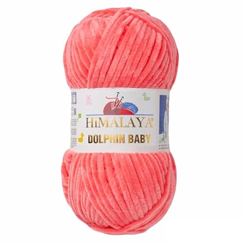 Strickfein Himalaya Dolphin Baby Wolle Garn Baumwolle Strickwolle zum Stricken häkeln (Dunkellachs-80332) von Strickfein