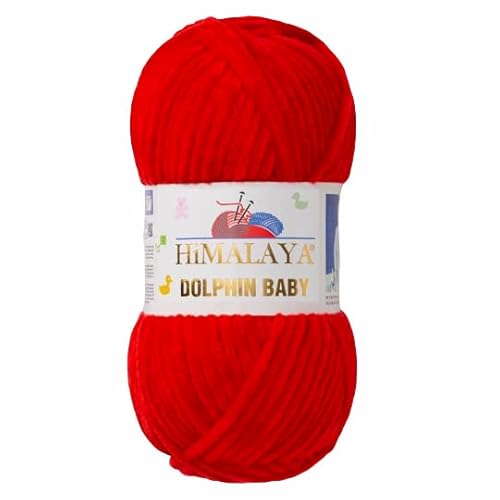 Strickfein Himalaya Dolphin Baby Wolle Garn Baumwolle Strickwolle zum Stricken häkeln (Rot) von Strickfein