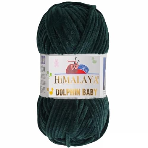 Strickfein Himalaya Dolphin Baby Wolle Garn Baumwolle Strickwolle zum Stricken häkeln (Tannengrün) von Strickfein