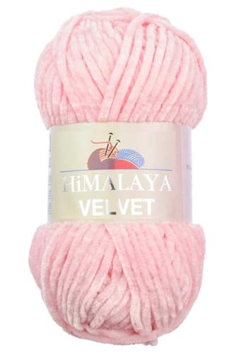 Strickfein Himalaya Velvet Wolle - 100% Micro-Polyester, 100g / 120m, Stärke 6 Super Bulky, Nadeln 8mm, Ideal für Pullover, Schals, Mützen & Heimtextilien (Hellrosa) von Strickfein