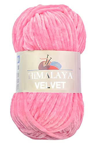 Strickfein Himalaya Velvet Wolle – 100% Micro-Polyester, 100g / 120m, Stärke 6 Super Bulky, Nadeln 8mm, Ideal für Pullover, Schals, Mützen & Heimtextilien (Rosa) von Strickfein