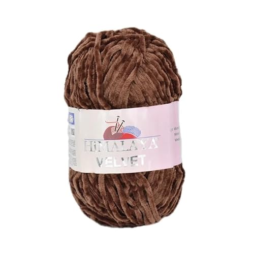 Strickfein Himalaya Velvet Wolle - 100% Micro-Polyester, 100g / 120m, Stärke 6 Super Bulky, Nadeln 8mm, Ideal für Pullover, Schals, Mützen & Heimtextilien (Schoko) von Strickfein