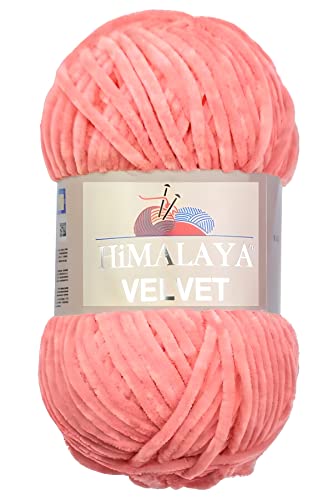 Strickfein Himalaya Velvet Wolle – 100% Micro-Polyester, 100g / 120m, Stärke 6 Super Bulky, Nadeln 8mm, Ideal für Pullover, Schals, Mützen & Heimtextilien 90046 Babyrosa von Strickfein