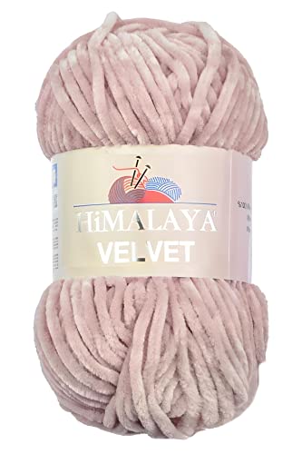 Strickfein Himalaya Velvet Wolle - 100% Micro-Polyester, 100g / 120m, Stärke 6 Super Bulky, Nadeln 8mm, Ideal für Pullover, Schals, Mützen & Heimtextilien - Altrosa 90049 von Strickfein